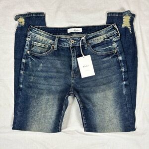 NWT KanCan Dark Wash Distressed Jeans